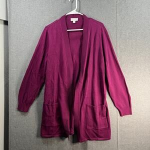 Belle by Kim Gravel Can't Stop Wearing It Cardigan Rich Raisin Size Large